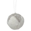 Northlight Faux Fur and Sequine Christmas Ball Ornament - White - 4.25" - 4 of 4