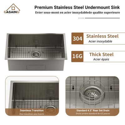 30'' Stainless Steel Farmhouse Single Bowl Kitchen Sink with Accessories