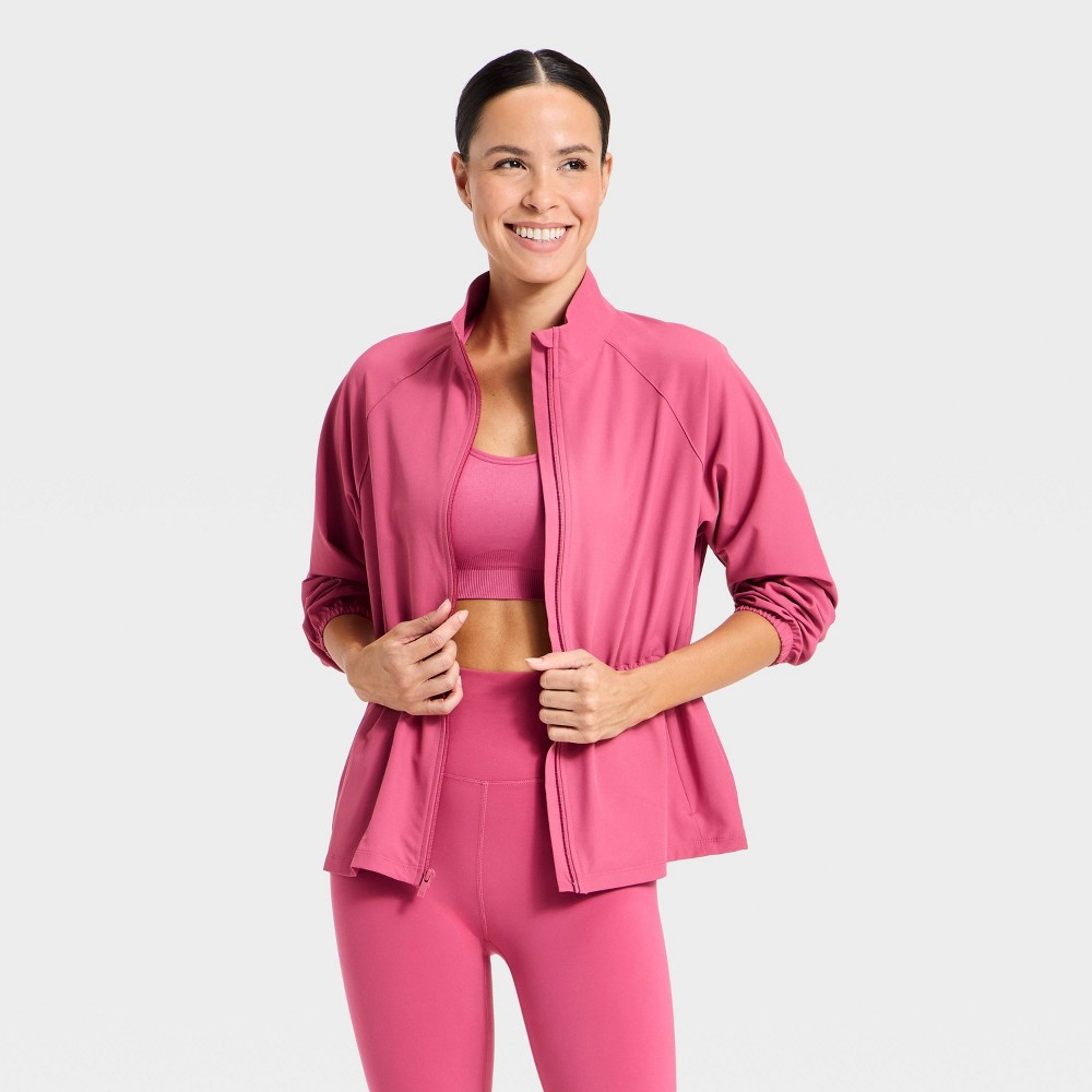 Women's Woven Peplum Jacket - All In Motion™ Berry Pink M