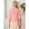Allegra K Women's Evening Wedding Half Sleeve Ruffle Hem Elegant Lace Cardigan - 3 of 4