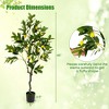 Costway 1/2 PCS 4 FT Tall Artificial Lemon Tree with Lemon Fruits, Cement Pot for Porch, Office - image 3 of 4