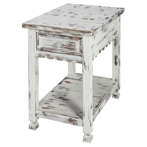 1-drawer Accent Table Wood White - Alaterre Furniture