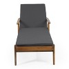 Okak Premium Acacia Patio Chaise Lounge with Wheels&Water-Proof Cushion,Outdoor Reclining Poolside Chair Long Chaise for Deck,Pool&Backyard - 2 of 4