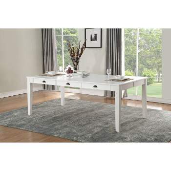 78" Renske Dining Table Antique White Finish - Acme Furniture