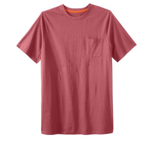 Boulder Creek By Kingsize Men's Big & Tall Heavyweight Longer-length Pocket  Crewneck T-shirt - Big - 4xl, Red : Target