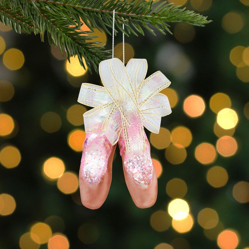Northlight 3" Pink Ballerina Slippers Glass Christmas Ornament, 2 of 6