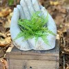 Slickblue Cement Hands Planter, Candle Holder, Modern Decorative Style, White, Small or Large Size - 2 of 2