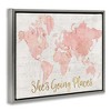 Stupell Industries Going Places Girl's Map Floating Frame Canvas Art, Gray, 21" x 17" - 2 of 4