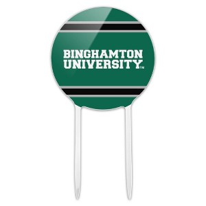 Binghamton University Stripes Acrylic Cake Topper Party Decoration for Wedding Anniversary Birthday Graduation - 1 of 4