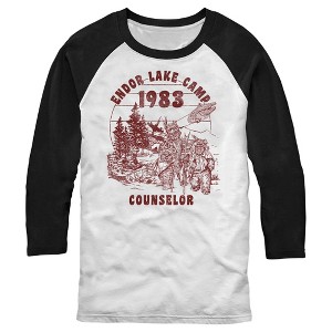 Men's Star Wars Endor Lake Camp Counselor 1983 Baseball Tee - 1 of 4
