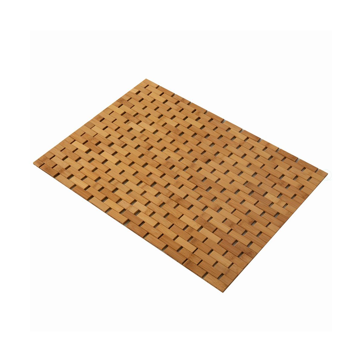 Basicwise Foldable Bamboo Bathroom Mat - Non-Slip Design for Showers, Bathtubs, Spas, and Pools - Providing Comfort, Quick Drying, Medium