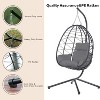 PAGED Porch Swing with Stand Wicker Swing Chair with Seat Cushion for Outdoor, Porch, Garden - 3 of 4