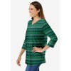 Woman Within Perfect Printed Three-Quarter Sleeve V-Neck Tee - 4 of 4