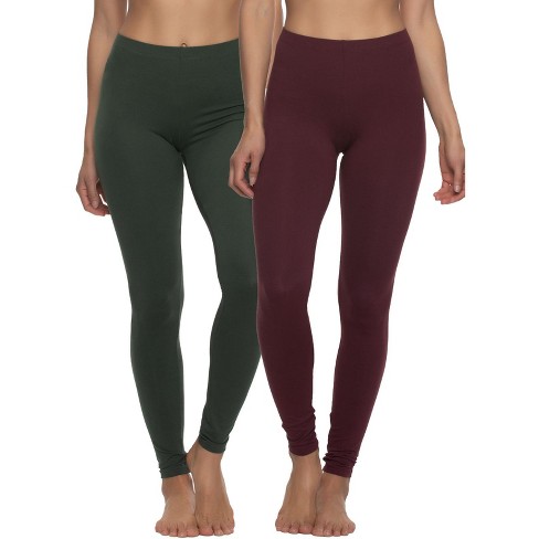 Felina Womens Velvety Super Soft Lightweight Leggings, 2-pack Yoga Pants  (maroon Hunter Green, Xx-large) : Target