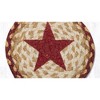 Earth Rugs Burgundy Star Braided Round Coaster – Farmhouse Style 7"x7" - 2 of 3