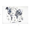 HomeRoots 24" X 39" Black Gray and White Wood World Map Hanging Dimensional Sculpture - 3 of 4
