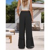 Coolmee Women Casual Pants Wide Leg Trousers High Waisted Pant Fashion Tiered Ruffle Vacation Outift - 2 of 3