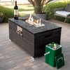 Gulches 32" Rectangular Propane Fire Pit Table - 50,000 BTU, Ceramic Tile Top & Brown Wicker Base, ETL Approved, Adjustable Flame - 3 of 4