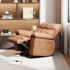 Manual Recliner Chair,360 Degree Swivel Single Sofa,Pu Leather Cozy Lounge Chair,Wide Single Recliner Chair with Side Pocket for Nursery,Bedroom - 3 of 4