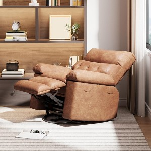COZONY Oversized Recliner Chair, Manual Leather Recliner with Lumbar Support and Side Pocket for Living Room - 1 of 4