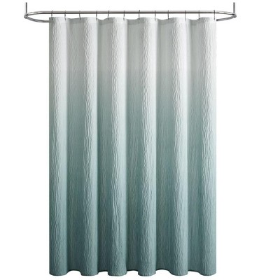 Kate Aurora Spa Essential Aqua Crushed Ombre Fabric Shower Curtain - 72 in. W x 72 in. L
