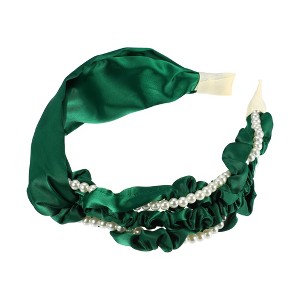 Unique Bargains Women's Fashion Faux Pearl Beaded Knotted Headbands 1 Pc - 1 of 4