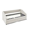CAVINAS Bed Frame, Linen Fabric Daybed with 2 Drawers Trundle, Upholstered Tufted Sofa Bed - 4 of 4