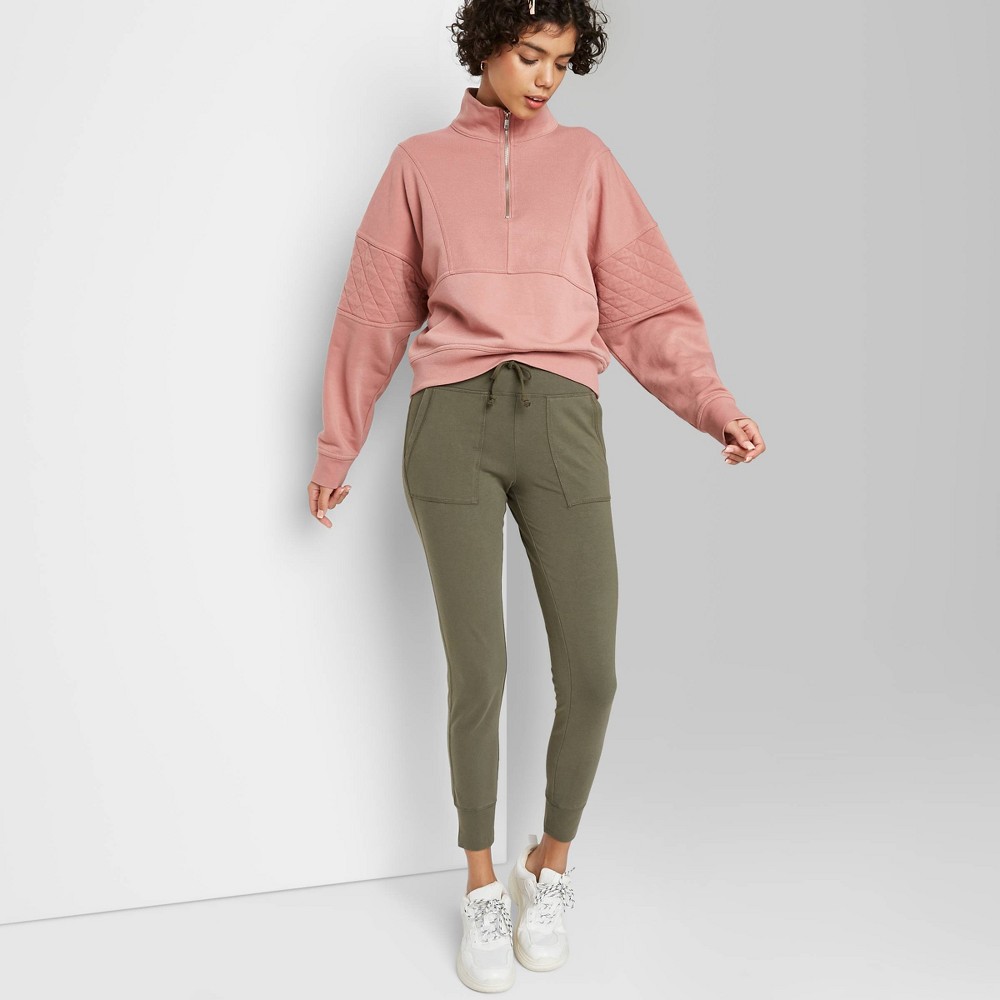 Women's High-Waisted Pocket Leggings - Wild Fable Olive Green M