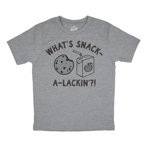 Youth Whats Snack A Lackin T Shirt Funny Snacktime Treat Tee For Kids - Crazy Dog Youth T Shirt - 1 of 4