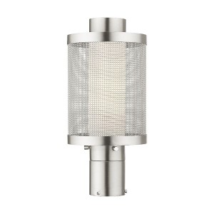 Livex Lighting Nottingham 1 - Light Post Light in  Brushed Nickel - 1 of 2