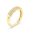 GILDED 14KT Gold Plated & 925 Sterling Silver Statement Band Ring for Women, Lab Grown Diamond, 1/4 & 1/2 Carat Diamonds, Size 7 - 2 of 4