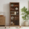 GlasFlength,Decorative Storage Cabinets, Multi-Functional Kitchen Storage,  Charm to The Kitchen, Built-in Wine Rack, Brown, 31.5"*15.7"*76.4" - 2 of 4