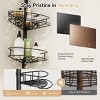 YEERSWAG Adjustable Stainless Steel Corner Shower Caddy Tension Pole with 4 Shelves, Fits 30.7"–118" - 3 of 4