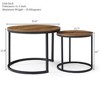 Set of 2 Nesting Round End Tables with Metal Frame, Modern Industrial Design for Living Room - 3 of 4