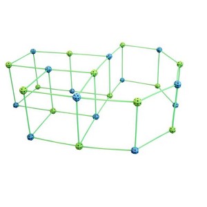 Funphix 77 Pc Fort Building Kit with Glow in the Dark Sticks - Fun Construction Toy for Age 5+  (Blue and Green balls) - 1 of 4