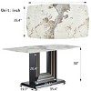 Modern Rectangular 63" Faux Marble Top Kitchen Dining Table, U-Shape MDF Base Luxurious Dining Room Table,Living Room Bedroom Table-Cuddlewood - 4 of 4