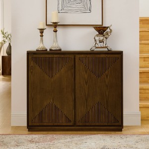 Bella Depot  39'' Modern V-shape Storage Cabinet, Narrow Side Cabinet for Living Room Entryway Hallway Kitchen - 1 of 4