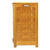 Oceanstar Natural Finished Bowed Front Veneer Laundry Wood Hamper with Interior Bag - 4 of 4