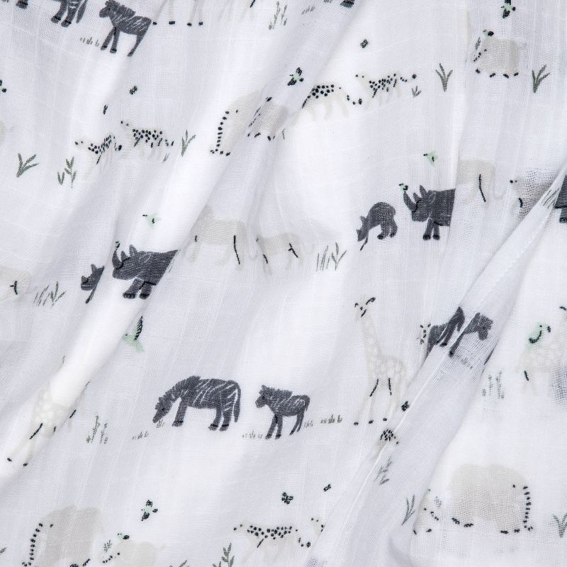 Muslin Swaddle Blanket - Cloud Island&#8482; Two by Two Animals, 4 of 6