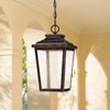 Minka Lavery Rustic Outdoor Hanging Light Fixture Chelsea Bronze LED Damp Rated 15 1/2" Seeded Glass for Post Exterior Barn Porch - 2 of 2