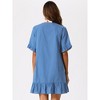 Allegra K Women's Button Front Ruffle Hem Swimsuit Beach Bikini Cover Ups - 4 of 4