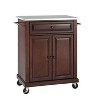 Compact Stainless Steel Top Kitchen Cart Mahogany - Crosley: Mobile Island with Storage & Towel Bars - 4 of 4