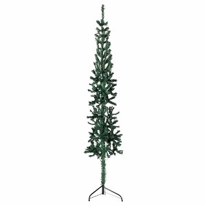 Aghana Digitals 180cm Slim Green Half-Christmas Tree with Stand, 246 PVC Tips, Space-Saving - 1 of 4