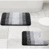 Home Mart Goods Large 2 Piece Black Grey Ombre Microfiber Soft Thick Plush Bath Mat Set - 3 of 4