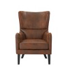 Wingback Accent Chair with Nailhead Trim,High Back Upholstered Armchair,Modern Accent Chair for Living Room Bedroom-Cuddlewood - 3 of 4