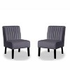 CAVINAS Velvet Upholstered Accent Chair with Minimalist Design,Modern Armless Chairs with Solid Wood Legs for Bedroom,Reading Room,2PC - 2 of 4