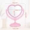 Unique Bargains Love Heart Shaped Double Sided 360° Rotating Makeup Mirror 1 Pc - 3 of 4