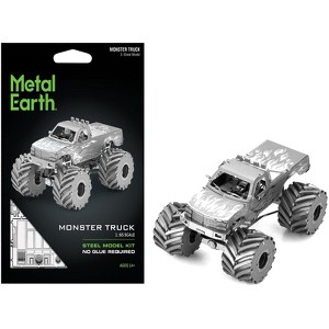 Model Kit Monster Truck with Flame Graphics (Moderate Difficulty) Steel Model by Metal Earth - 1 of 4