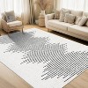 2'x6' Washable Area Rug, Modern Stripe, Low Pile Non-Slip Indoor, Minimalist Farmhouse Style, Non-Shedding Foldable Bedroom Mat, Black - 2 of 4