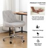 Vynxaria Modern Teddy Velvet Dining Chair with Gold-Plated Legs - Ergonomic Comfort & Style - 2 of 4